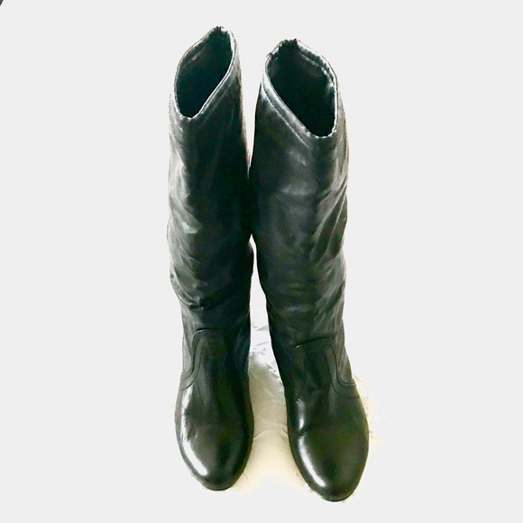 NWOT Steve Madden Black Leather Slouch Boots - Picture 6 of 8